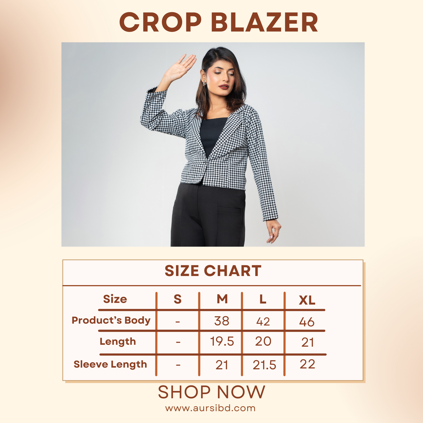 Crop Check Blazer