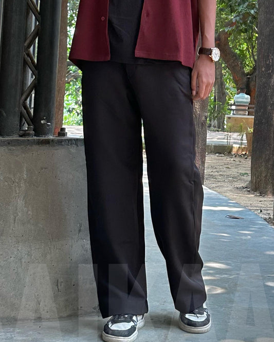 Baggy Formal Pant - Black by Aaj-Kaal