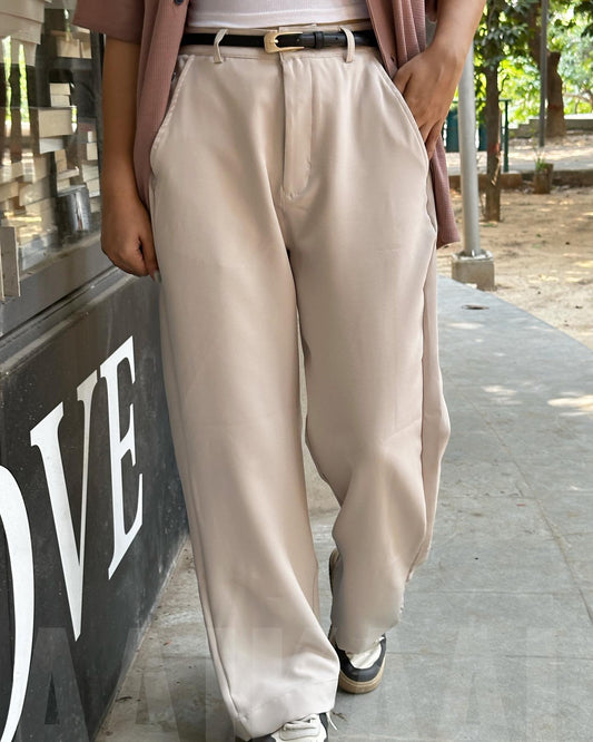 Baggy Formal Pant - Off White by Aaj-Kaal