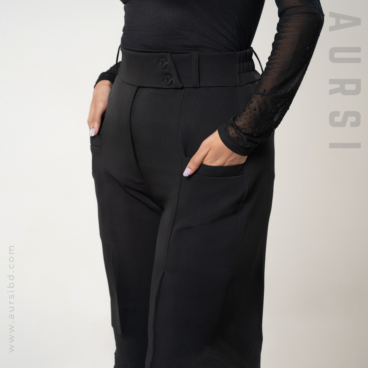 Premium Wide Leg Pants - Black
