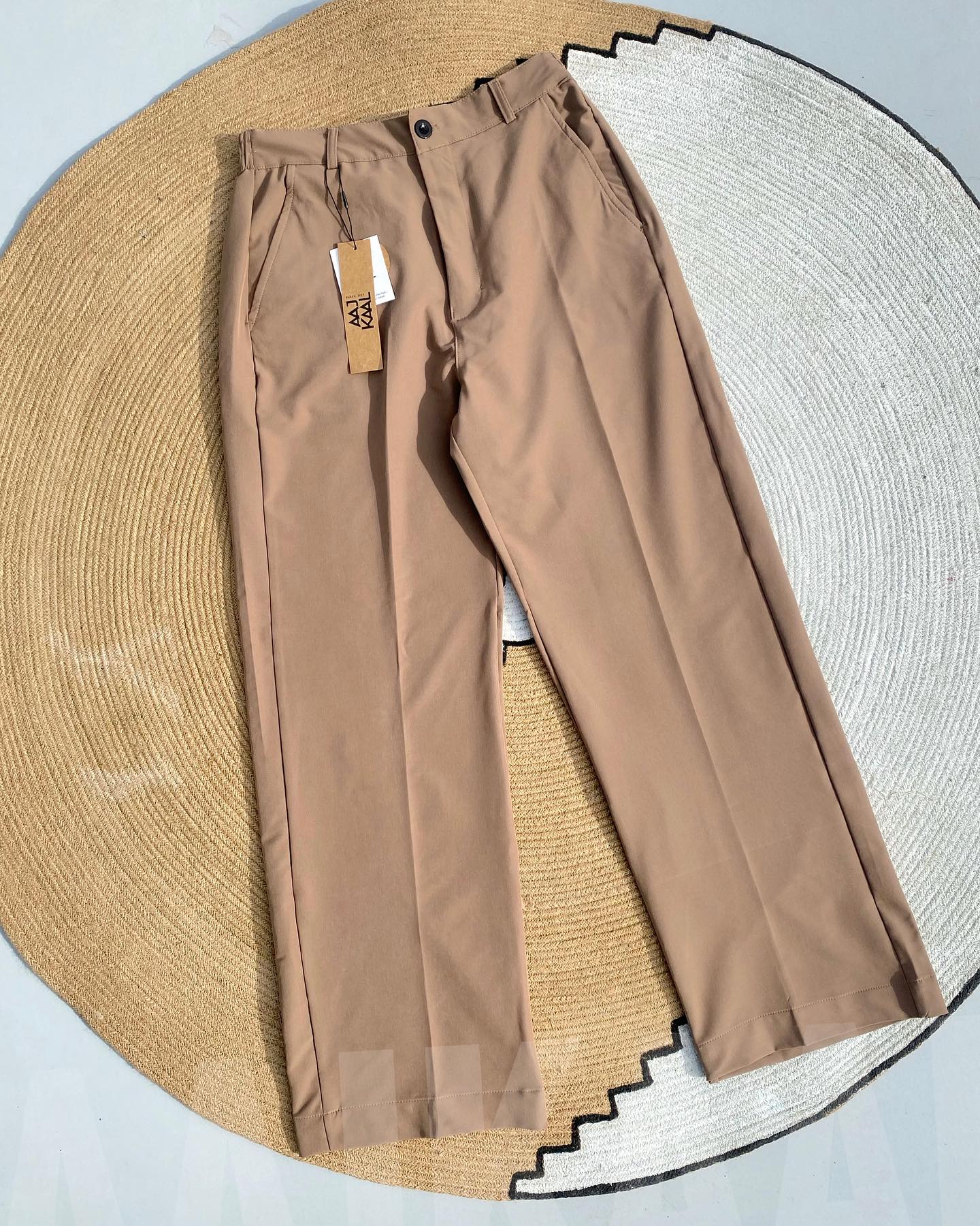 Baggy Formal Pant - Beige by Aaj-Kaal
