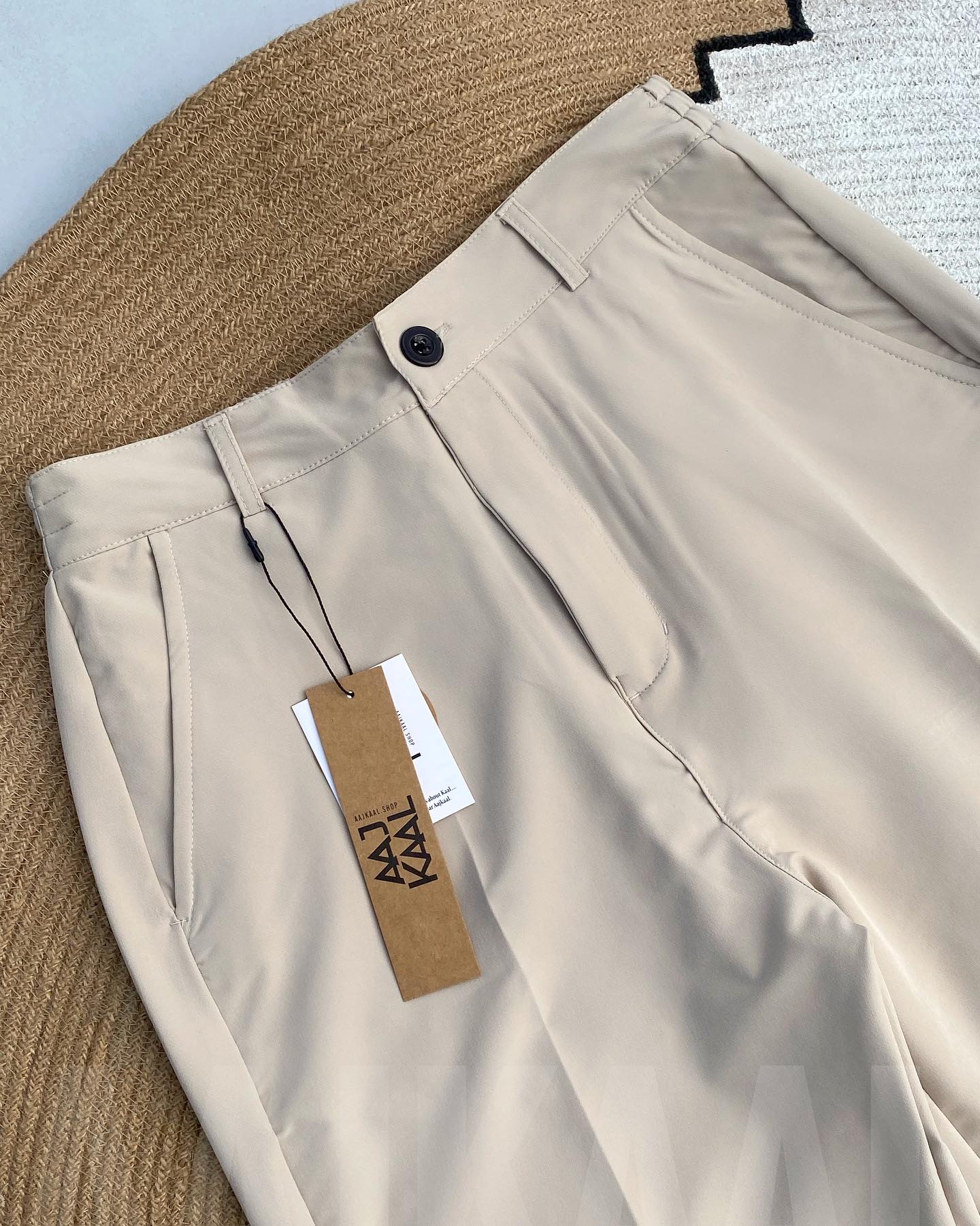 Baggy Formal Pant - Off White by Aaj-Kaal