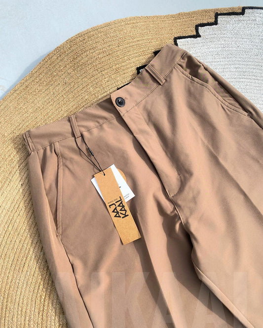 Baggy Formal Pant - Beige by Aaj-Kaal