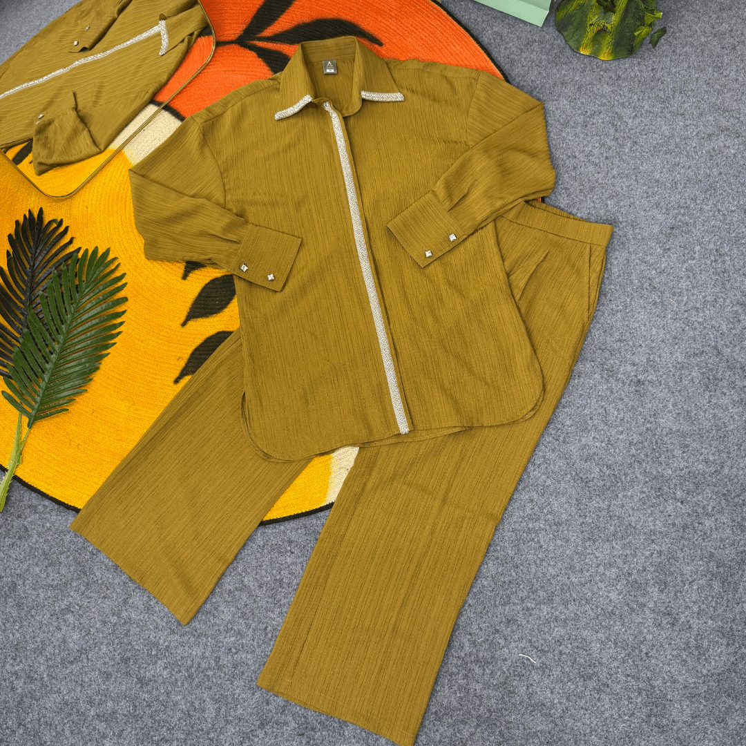 Ladies Shirt Co-Ord 2 - Warm Olive