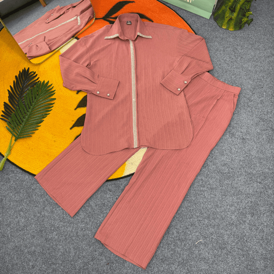 Ladies Shirt Co-Ord 2 - Pink