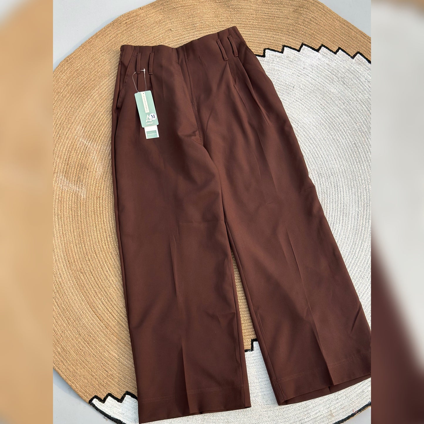 Loose Fitted Wide Leg Pants - Chocolate