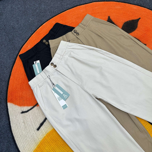 Twill Gabardine Wide Leg Pants