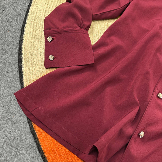 Ladies Cuban Shirt 2 - Maroon