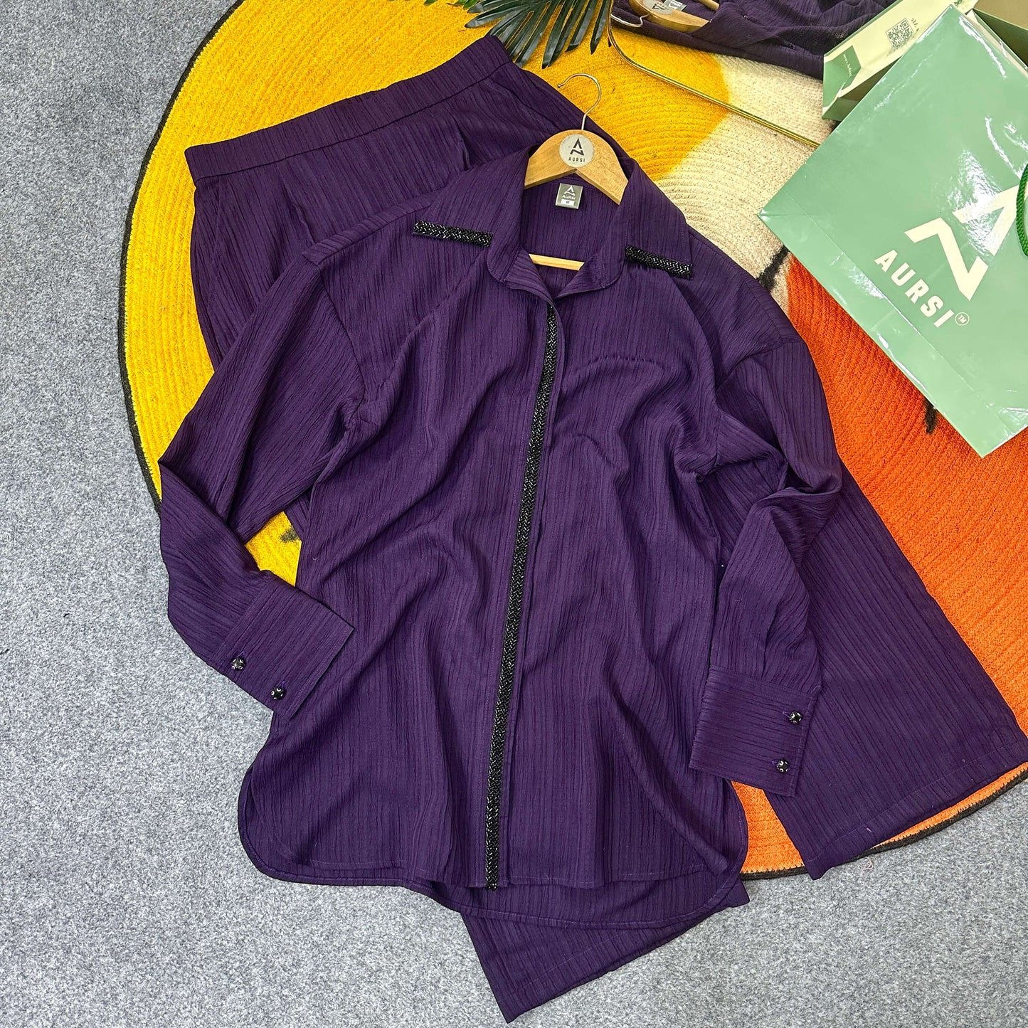 Ladies Shirt Co-Ord 2 - Deep Purple