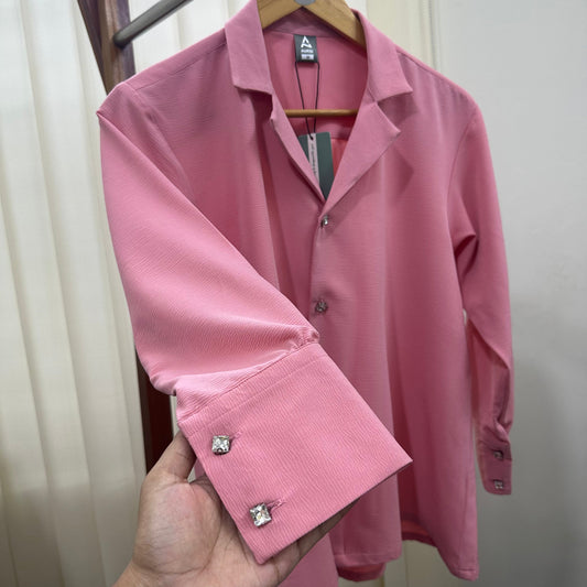 Ladies Cuban Shirt - Pink