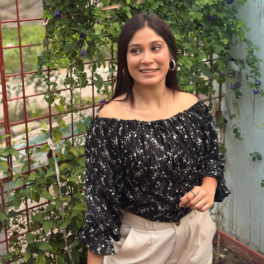 Tie Front Floral Printed Full Sleeve Summer Top by AURSI