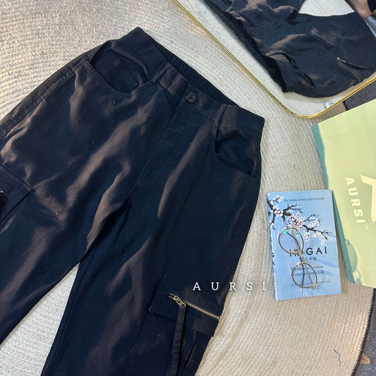 Unisex Baggy Cargo Pant 004 (Black)