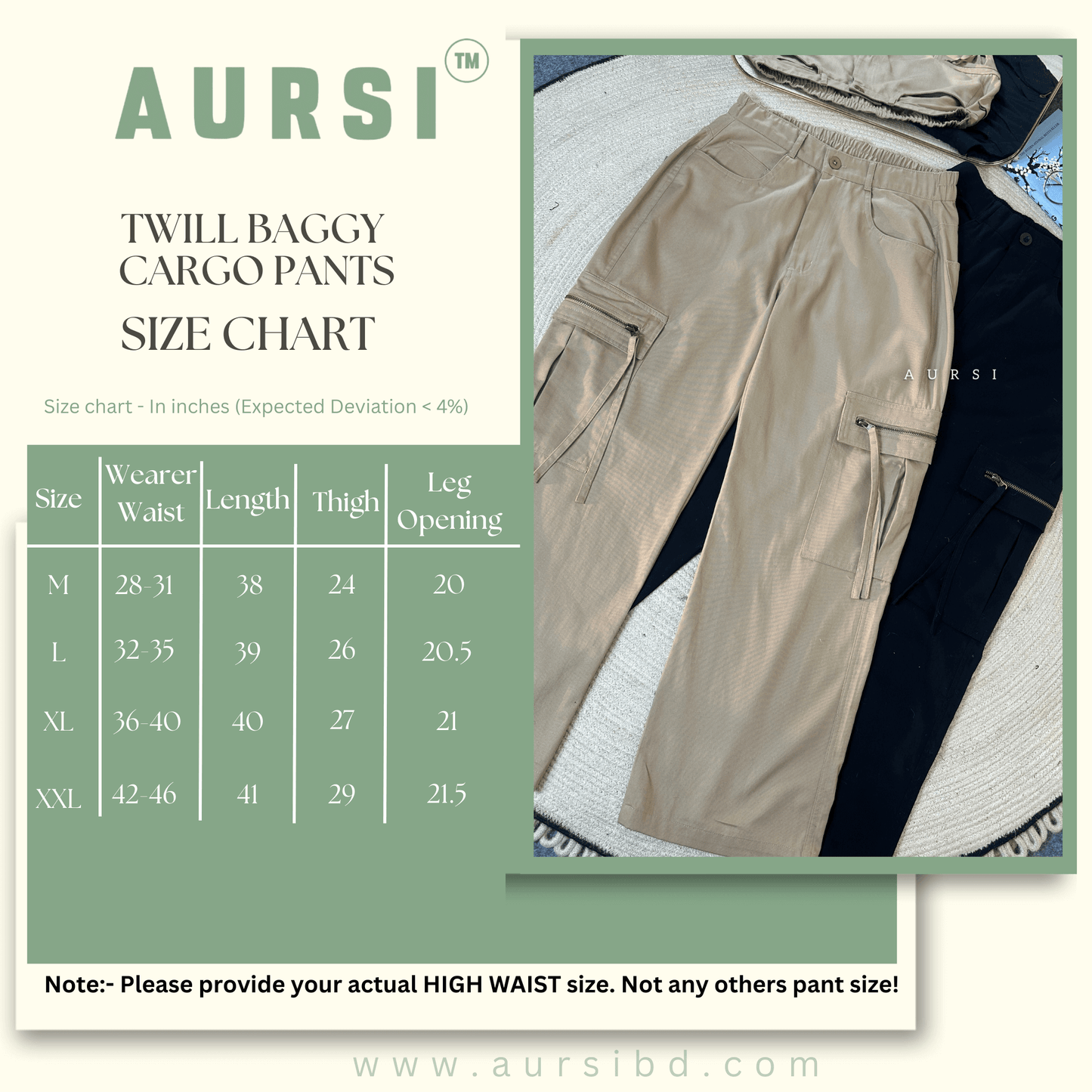 Unisex Baggy Cargo Pant 004 (Beige)