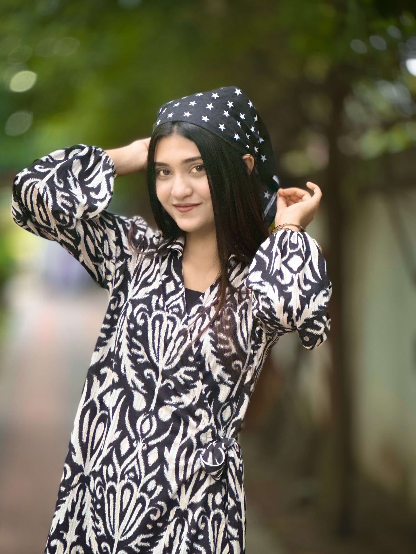 Black White Printed Co-Ord by AURSI