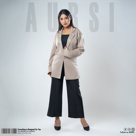 Beige Hip Coverage Blazer