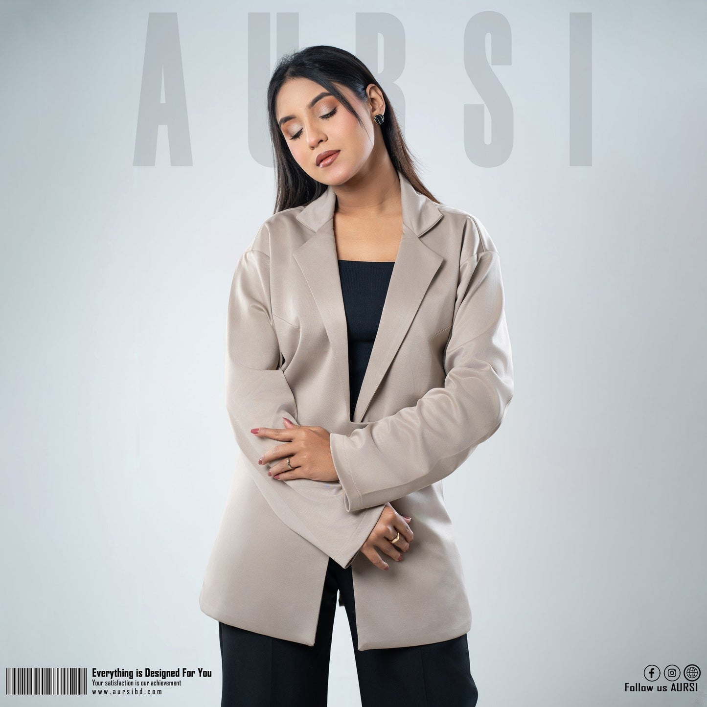 Beige Hip Coverage Blazer