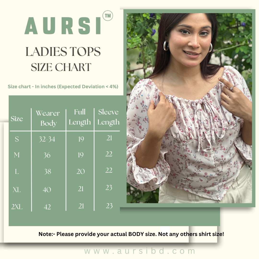 Tie Front Floral Printed Full Sleeve Summer Top - Green