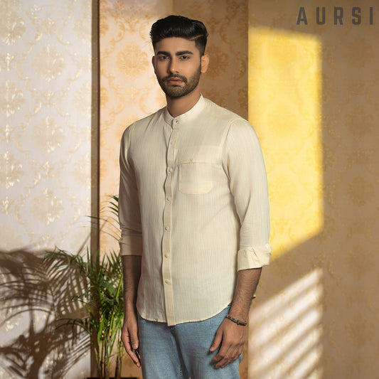 Men’s Band Collar Shirt 001