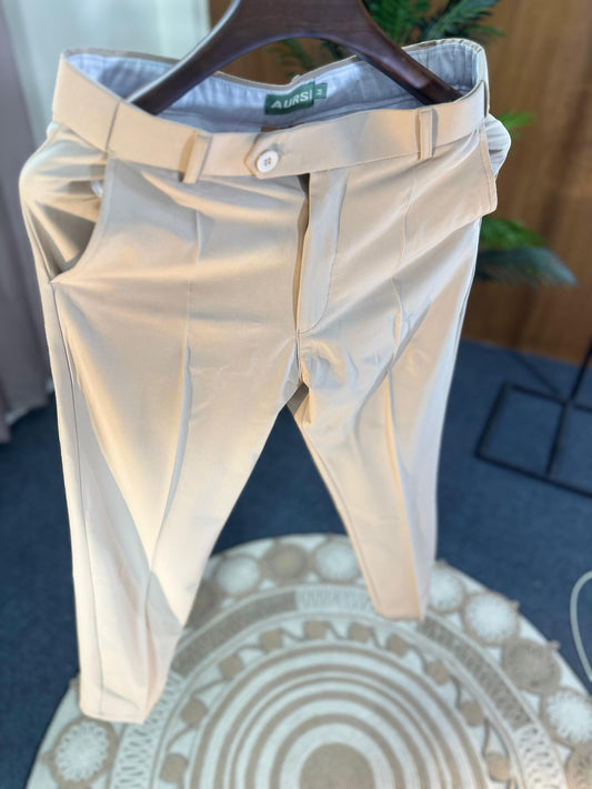 Men's Formal Pant-Cream