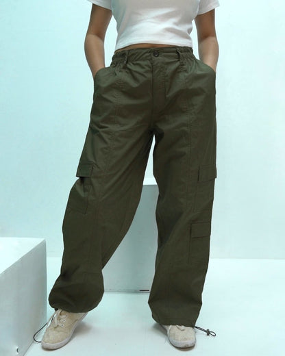 Parachute Pant - Olive by Aaj-Kaal