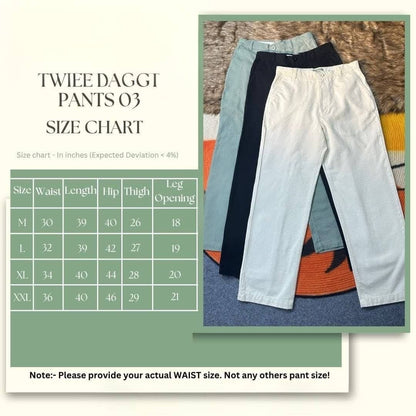 Twill Gabardine Baggy Pant-Black