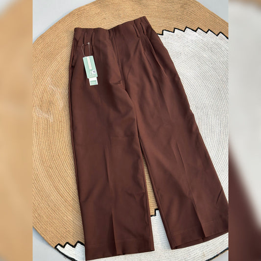 Loose Fitted Wide Leg Pants - Chocolate