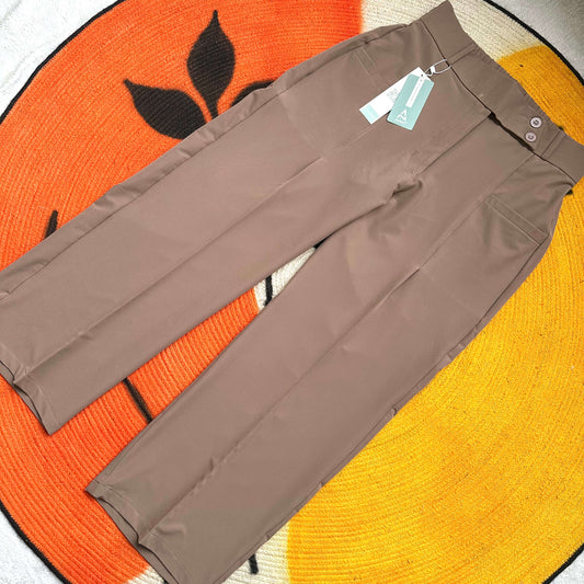 Premium Wide Leg Pants - Beige