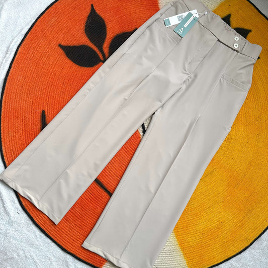 Premium Wide Leg Pants - Off White