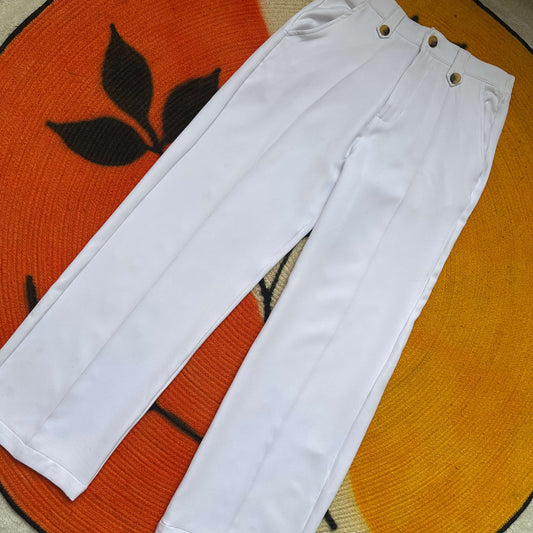 Unisex Formal Baggy Pant - White