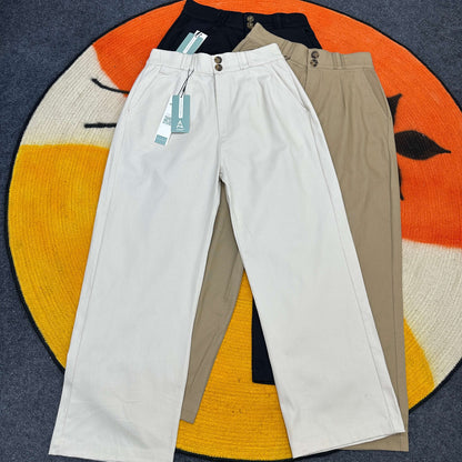 Twill Gabardine Wide Leg Pants