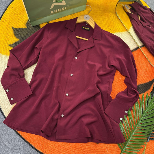 Ladies Cuban Shirt 2 - Maroon