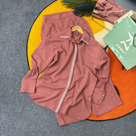 Ladies Shirt Co-Ord 2 - Pink