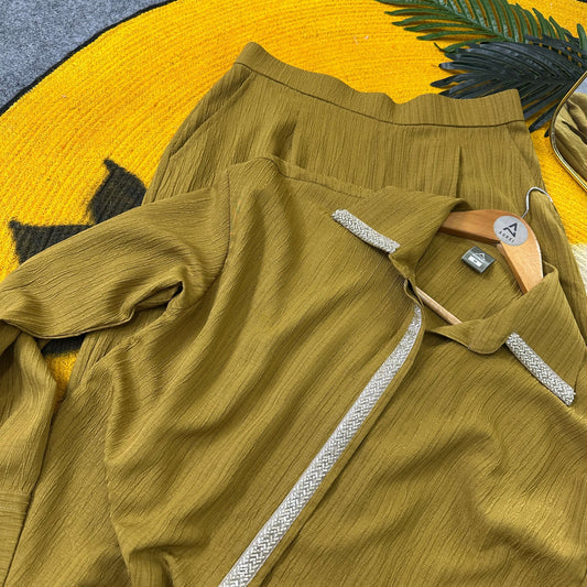 Ladies Shirt Co-Ord 2 - Warm Olive
