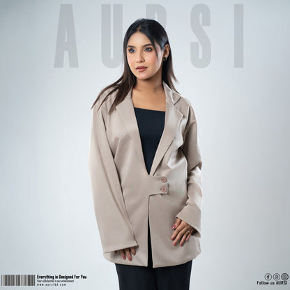 Beige Hip Coverage Blazer