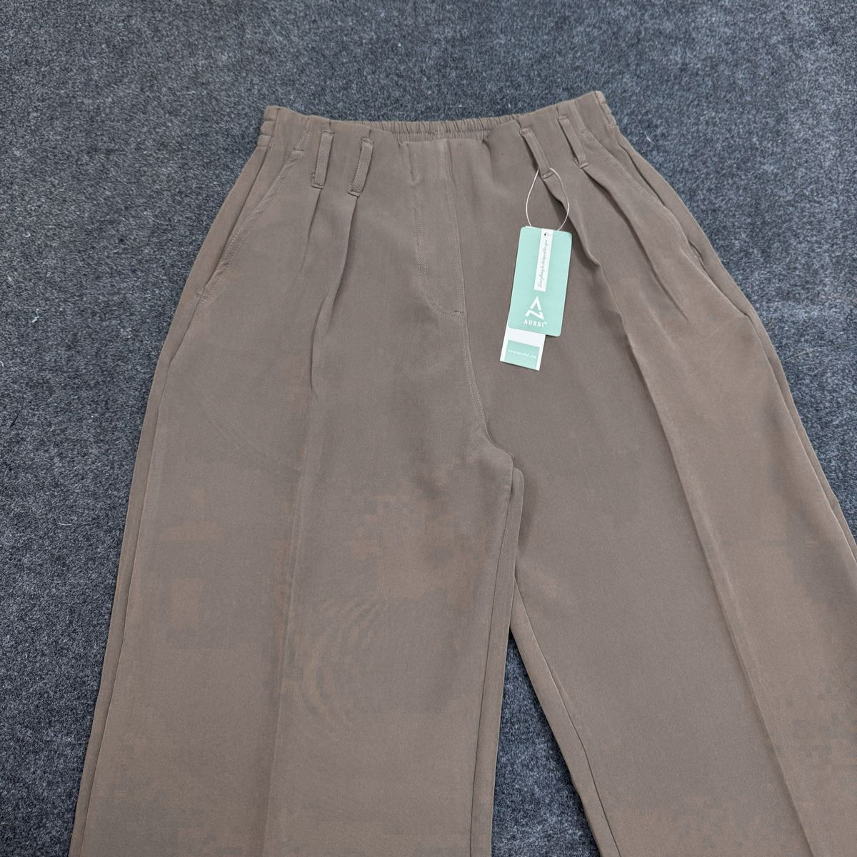 Loose Fitted Wide Leg Pants - Dark Beige