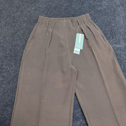 Loose Fitted Wide Leg Pants - Dark Beige