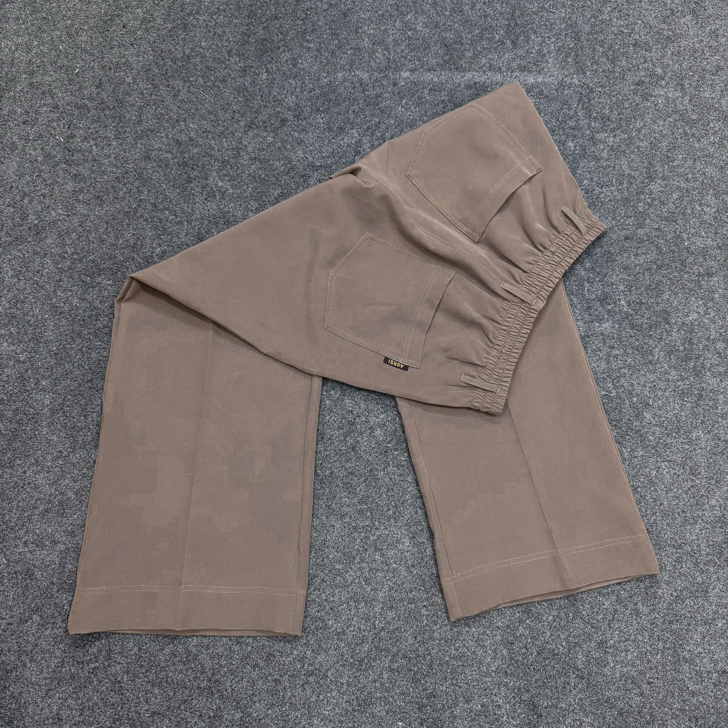 Loose Fitted Wide Leg Pants - Dark Beige