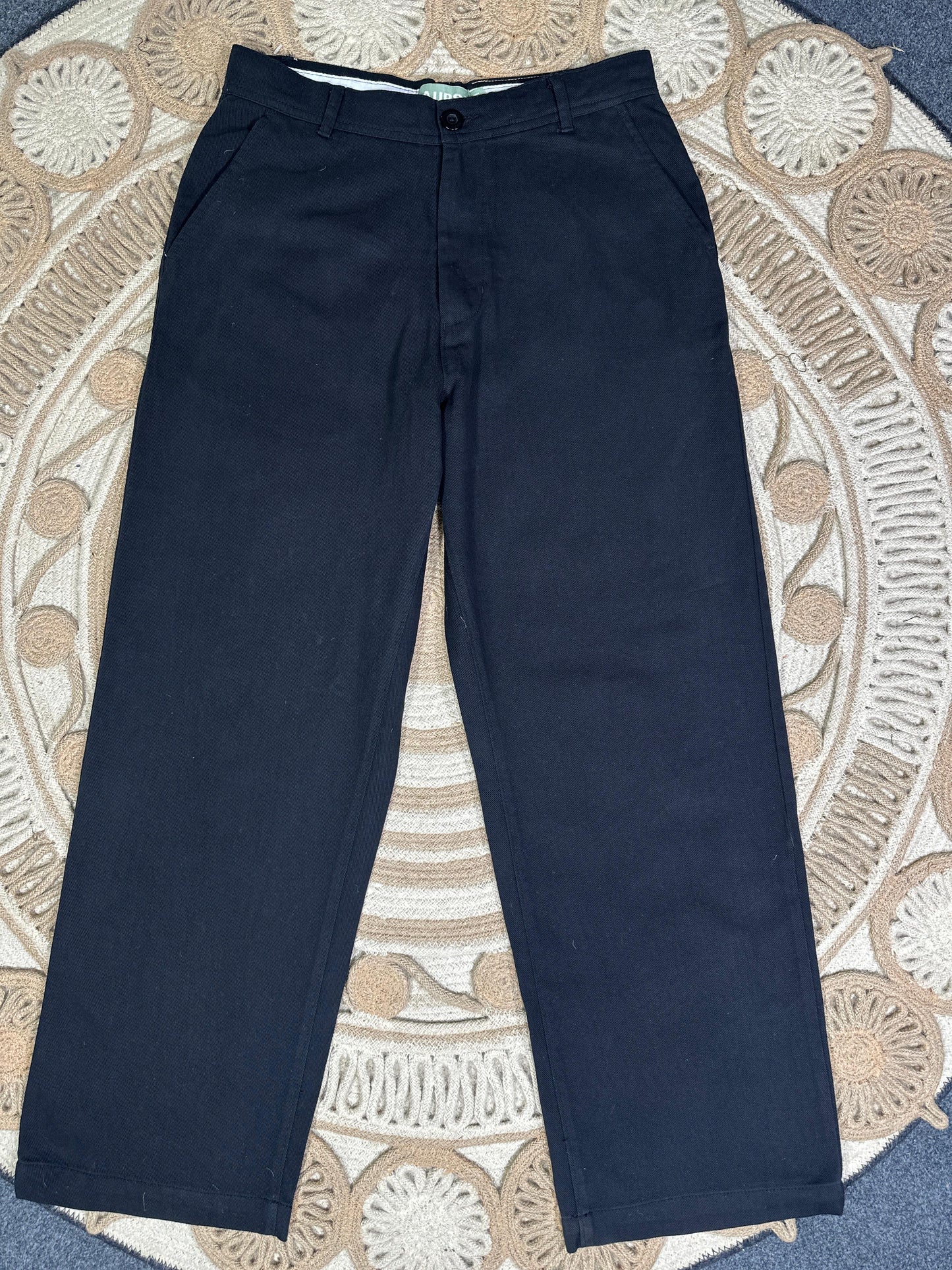 Twill Gabardine Baggy Pant-Black