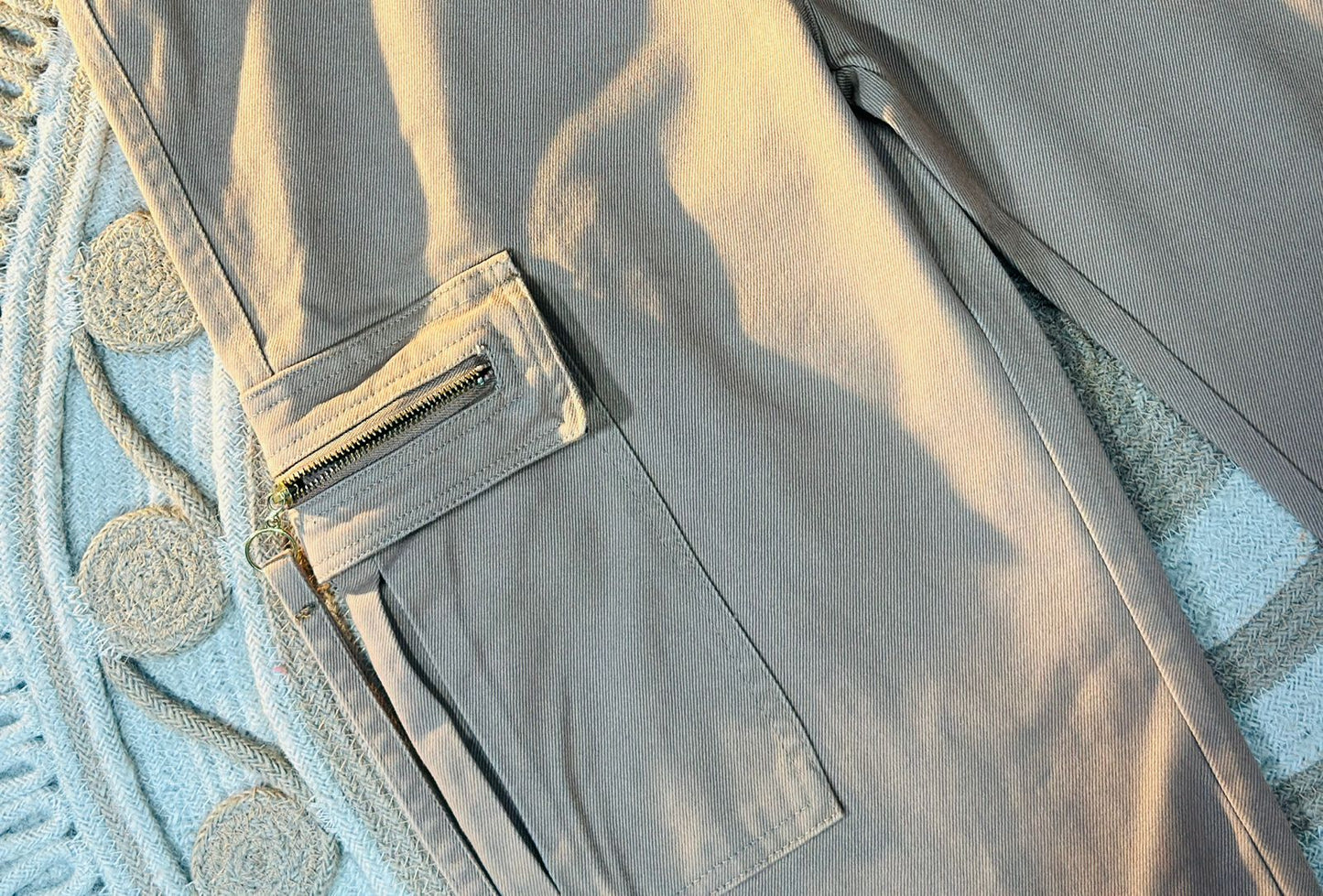 Gabardine Cargo Pant (Beige)