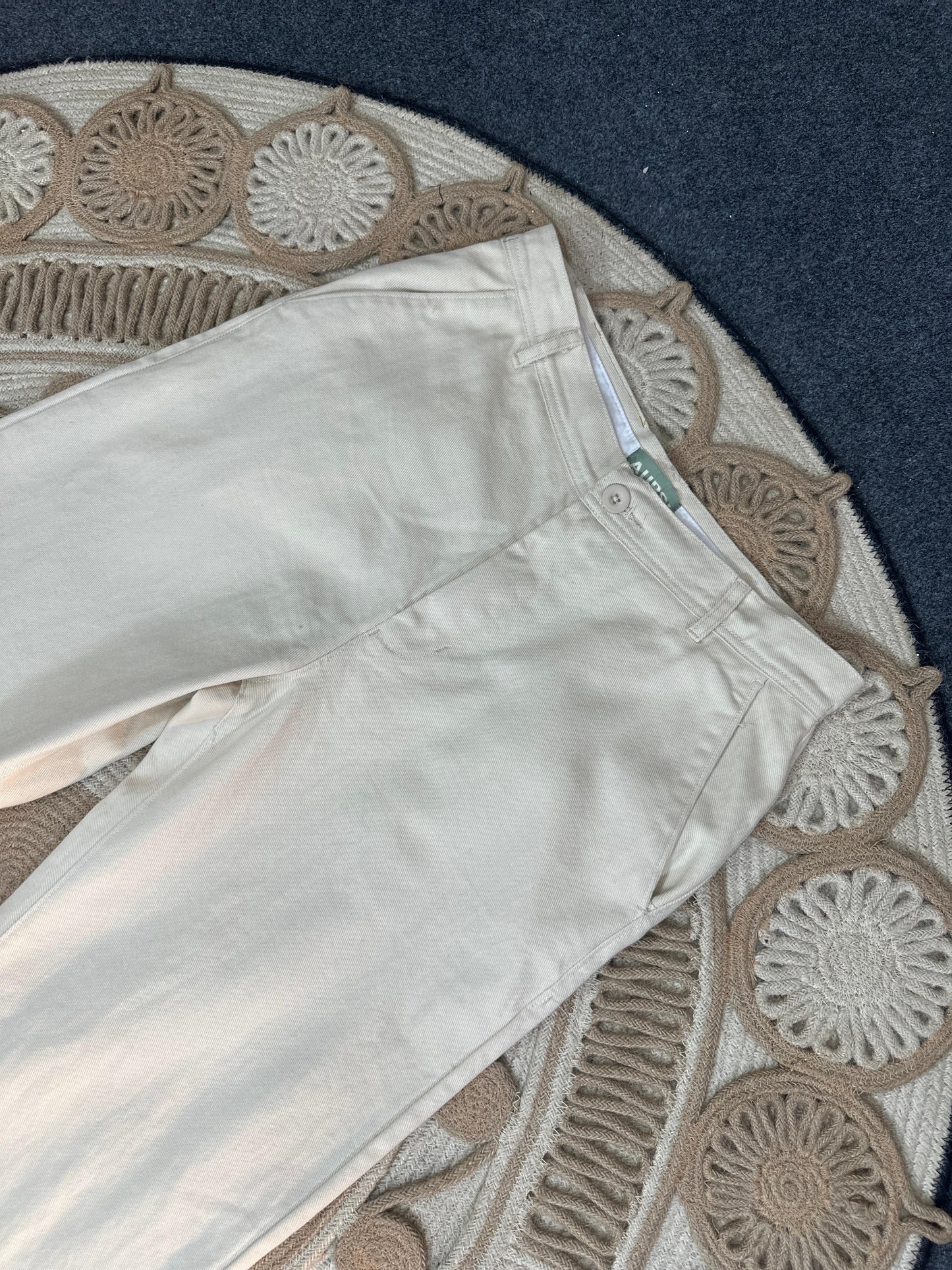 Twill Gabardine Baggy Pant-Off White