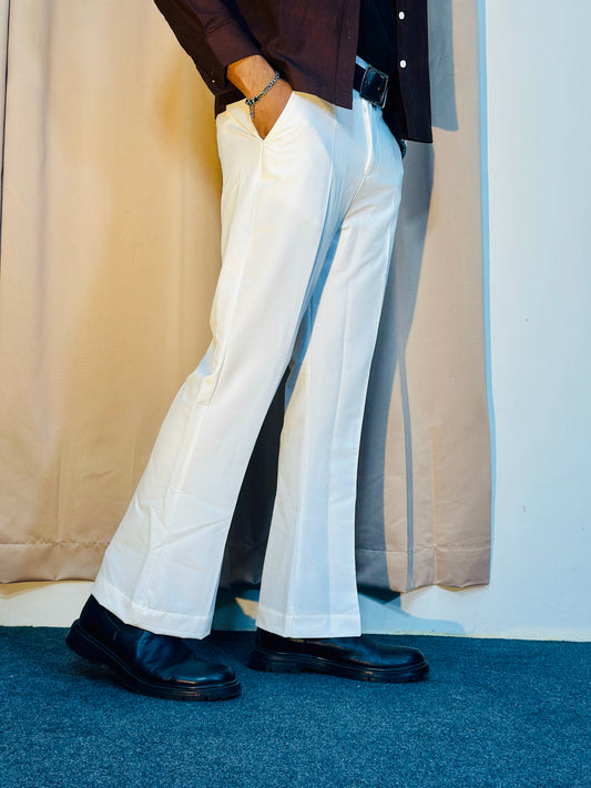 Men's Bootcut Pants (Off White)