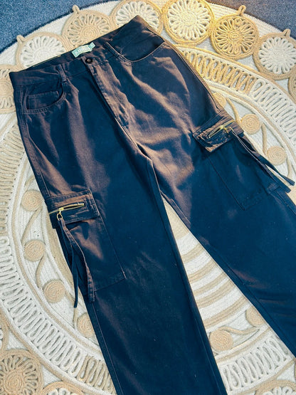 Gabardine Cargo Pant (Black)