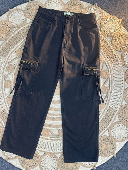 Gabardine Cargo Pant (Black)
