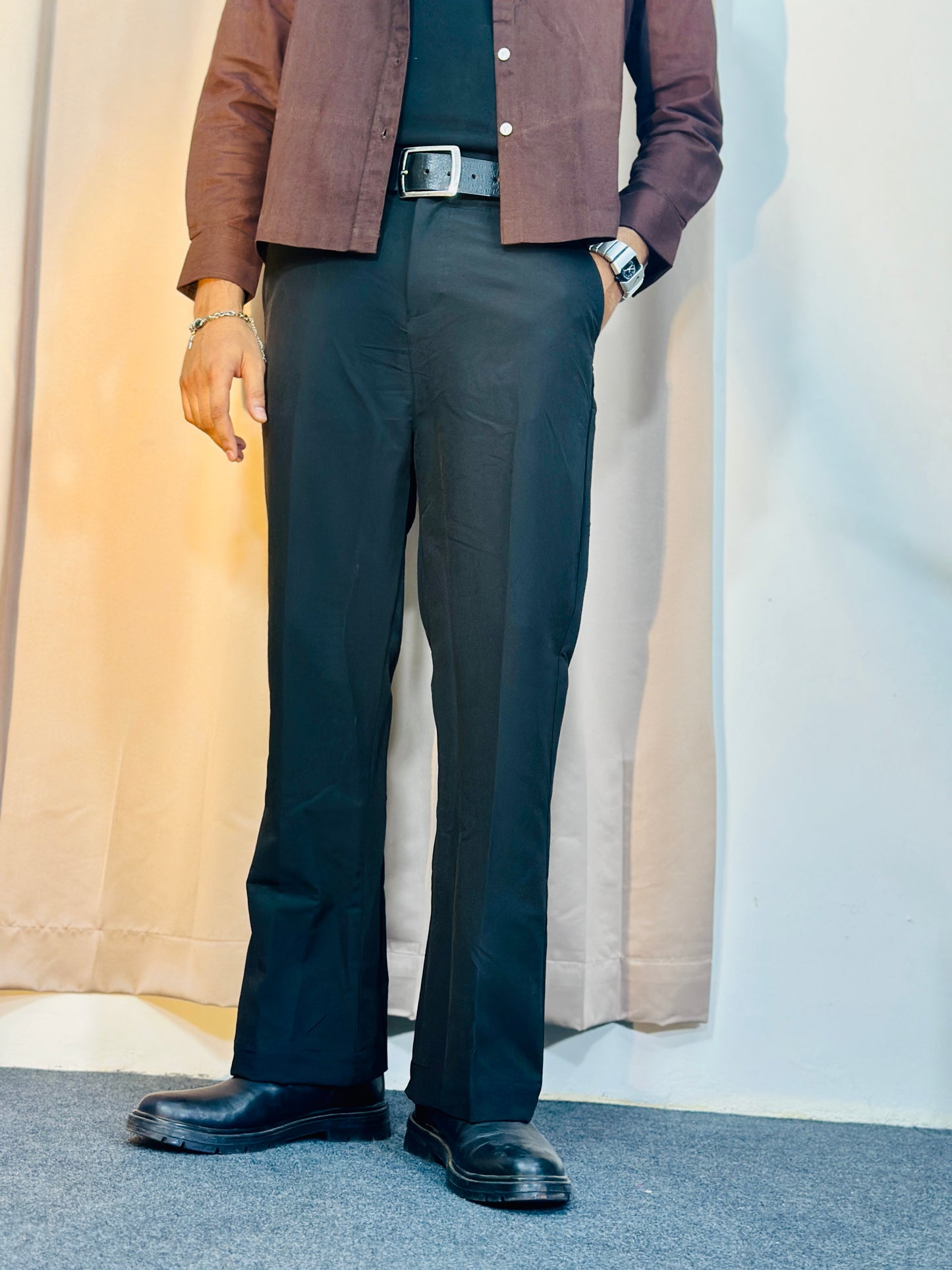 Men's Bootcut Pants (Black)