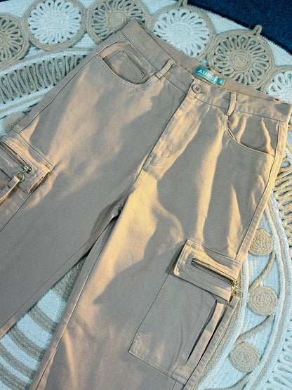 Gabardine Cargo Pant (Beige)
