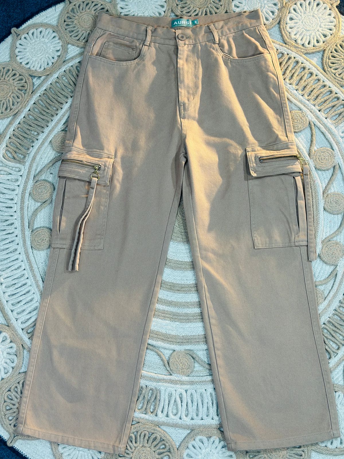 Gabardine Cargo Pant (Beige)