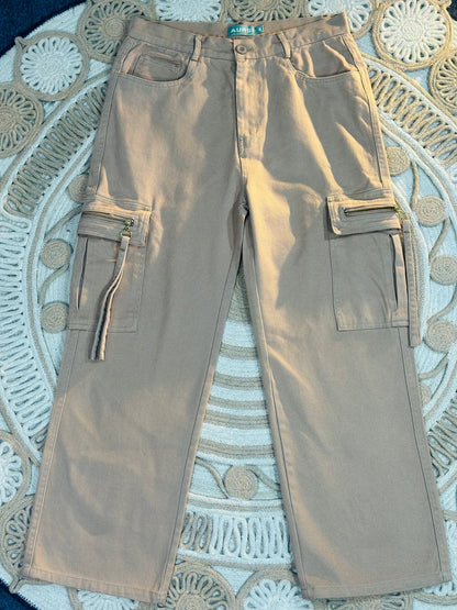 Gabardine Cargo Pant (Beige)