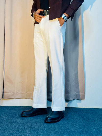 Men's Bootcut Pants (Off White)
