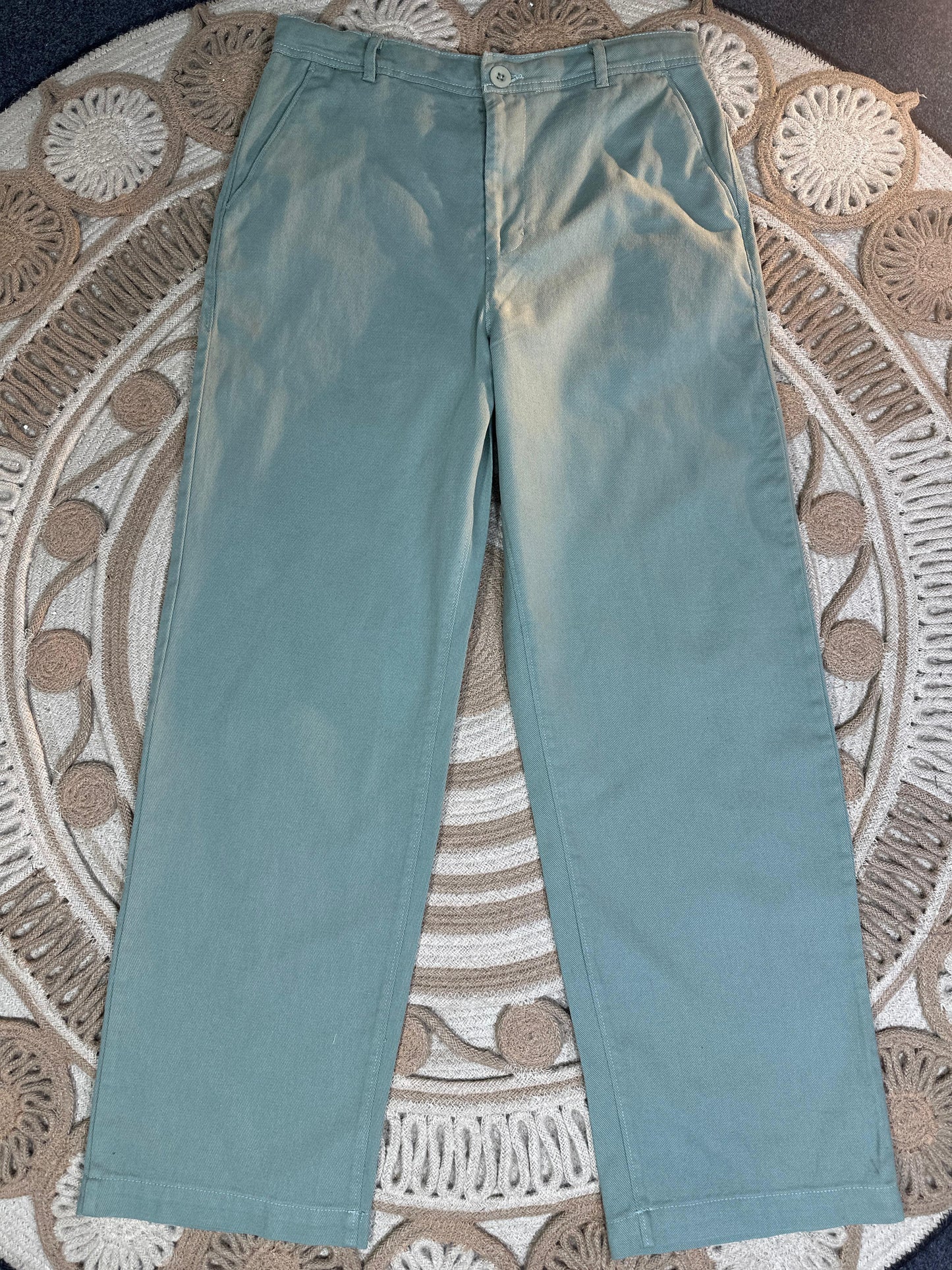Twill Gabardine Baggy Pant-Sage Green