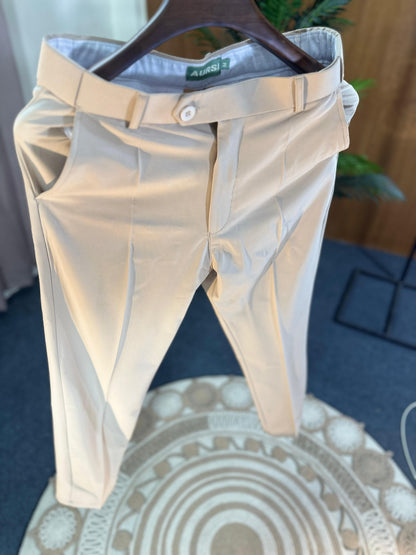 Men's Formal Pant-Cream